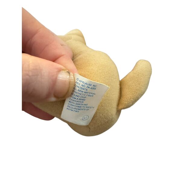 Vintage Applause Yo Quiero Taco Bell Chihuahua Dog 6” Santa Hat Plush Works - Picture 8 of 8